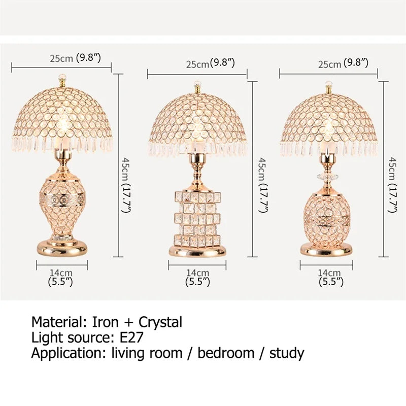 Afralia™ Crystal Table Lamp Dimmer Remote Control Modern Creative Light Luxury Bedside