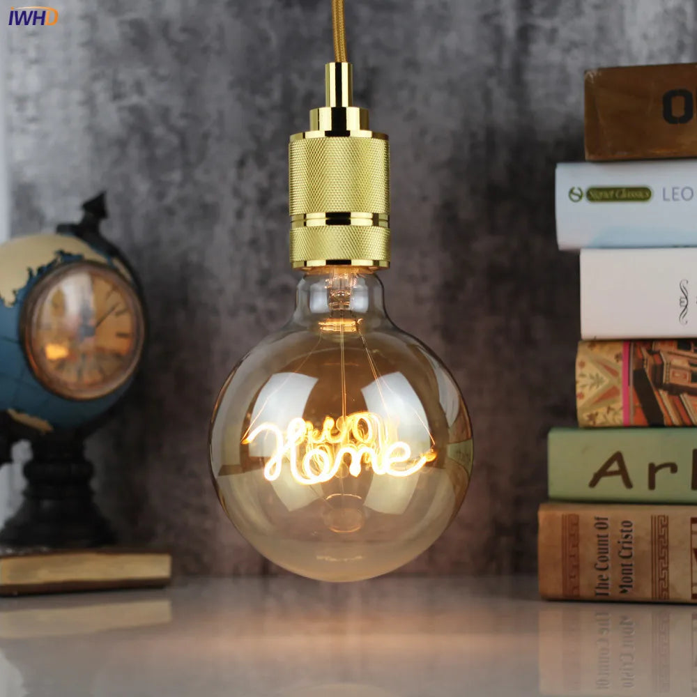 Afralia™ Vintage Retro LED Edison Bulb 4W Warm White E27 Creative Letters Lamp