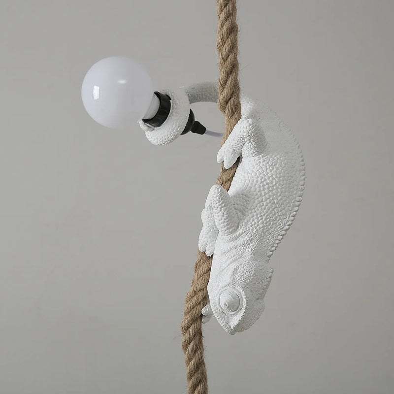 Afralia™ Resin White Chameleon Pendant Light Fixture