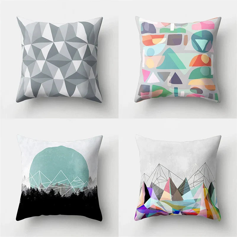 Geometric Abstract Line Pillow Case for Home Decor by Afralia™