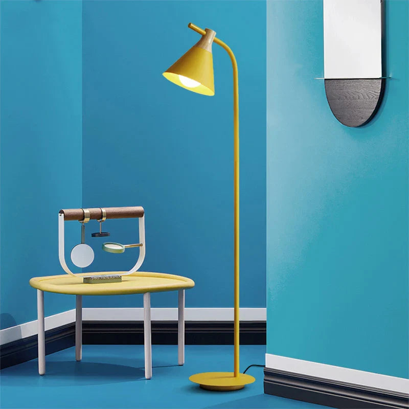 Afralia™ Iron Macaron Floor Lamp: Modern LED Wooden Tall Lamp for Living Room