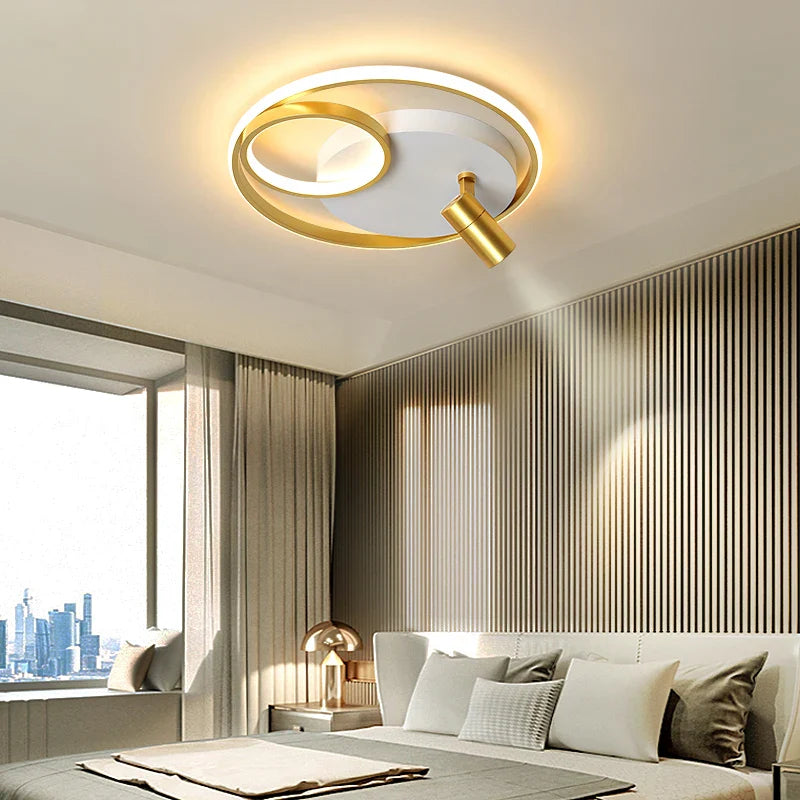 Afralia™ Nordic Gold Chandelier: Dimmable Remote Ceiling Light for Bedroom & Living Room