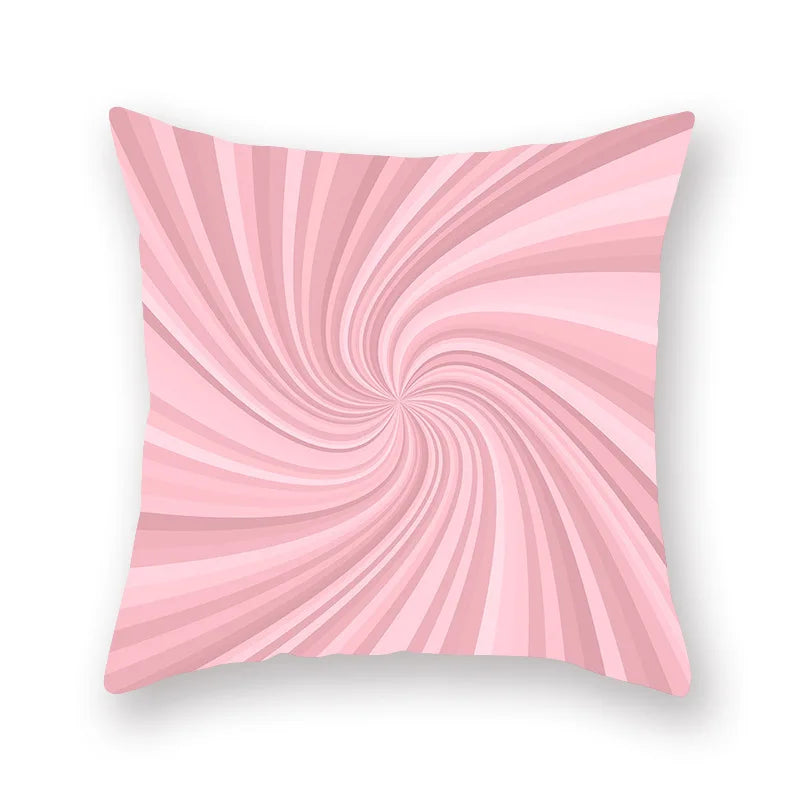 Afralia™ Pink Geometric Polyester Pillow Case - Home Decor Sofa Cushion Cover