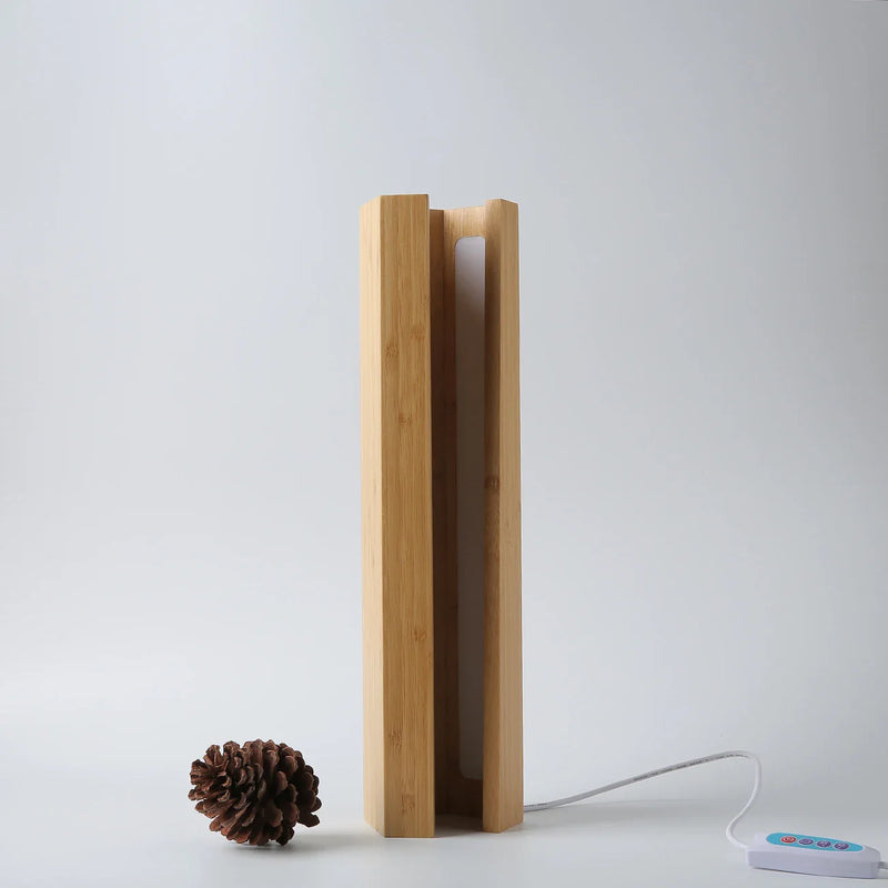 Afralia™ Bamboo Pentagonal LED Desk Lamp: Soft Glow for Home Office Bedside Reading