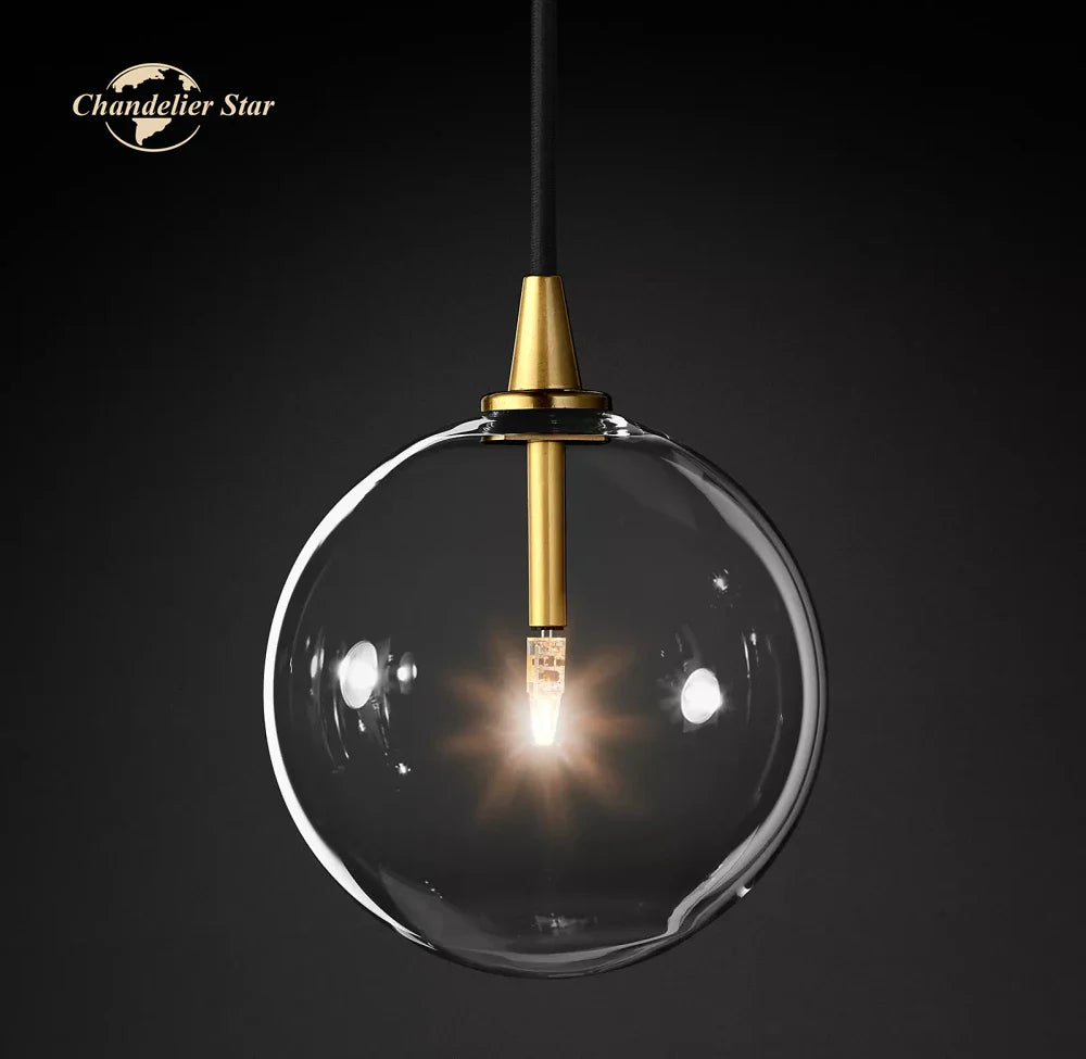 Afralia™ Glass Globe Pendant Light Chandelier for Dining Room, Bedroom, Entryway