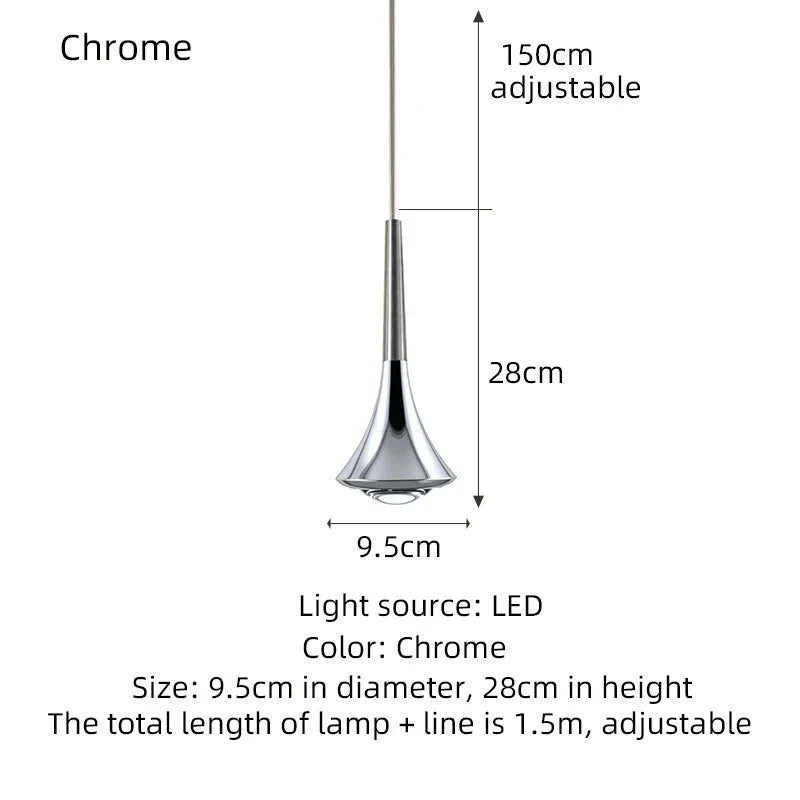 Afralia™ Rain Chrome Pendant Light for Dining Room Minimalism Decor Kitchen Loft