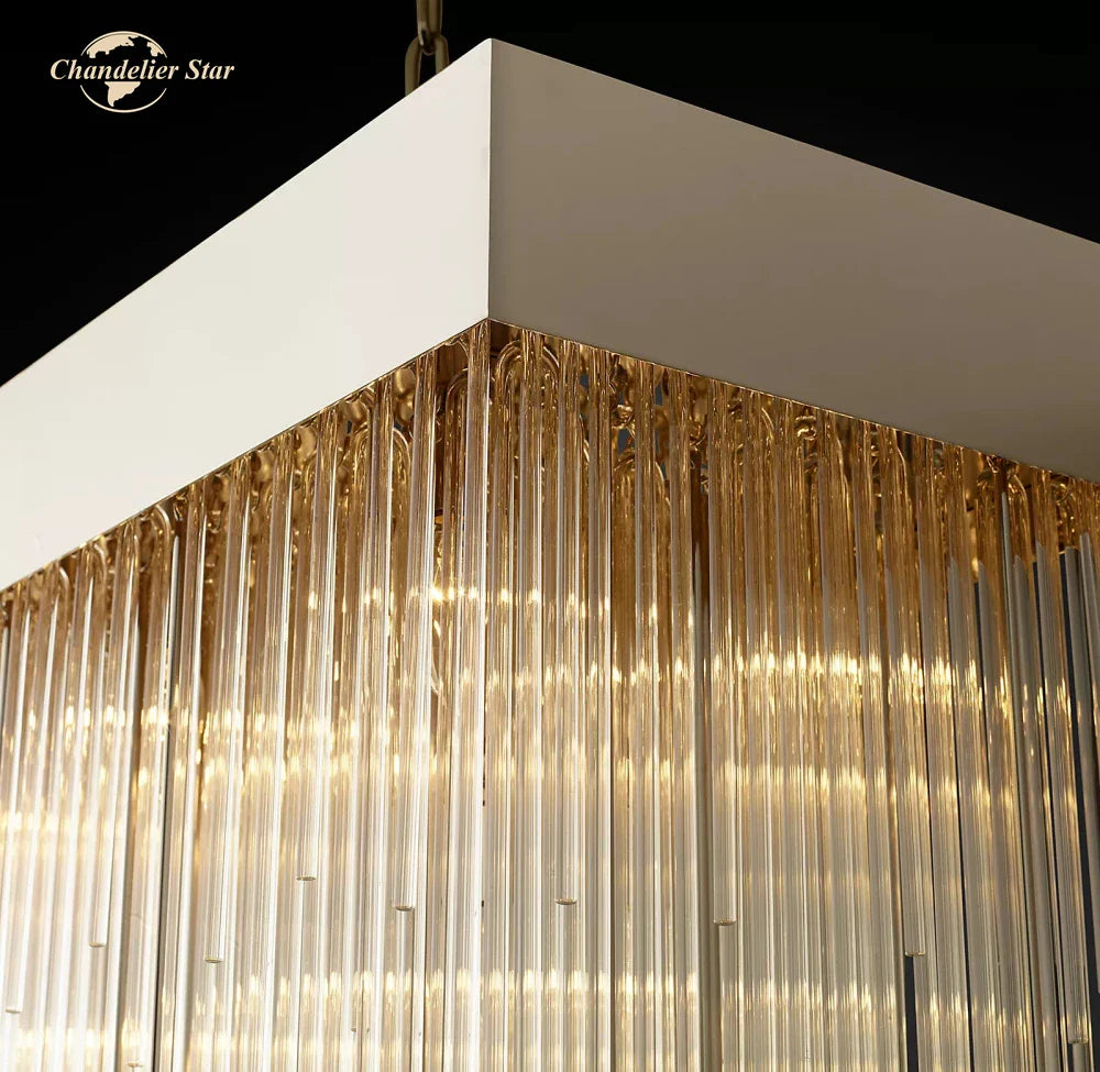 Afralia™ Cascada Rectangular LED Chandelier for Modern Living and Dining Room