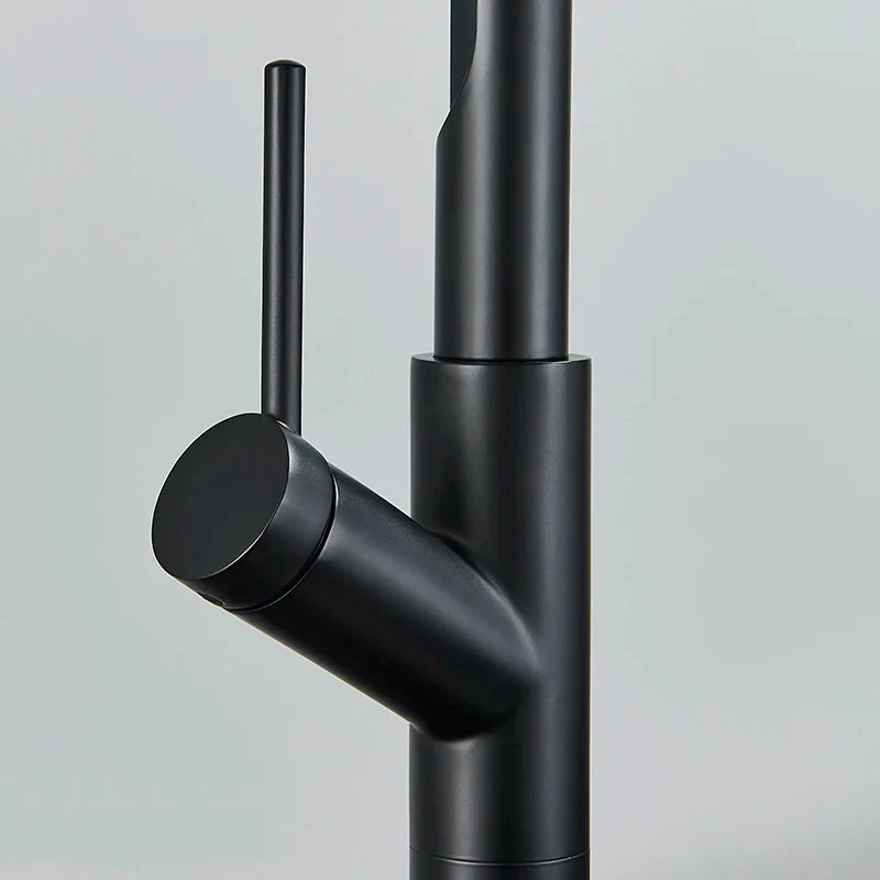Afralia™ Matte Black Kitchen Faucet Pull Down Single Handle Mixer Tap