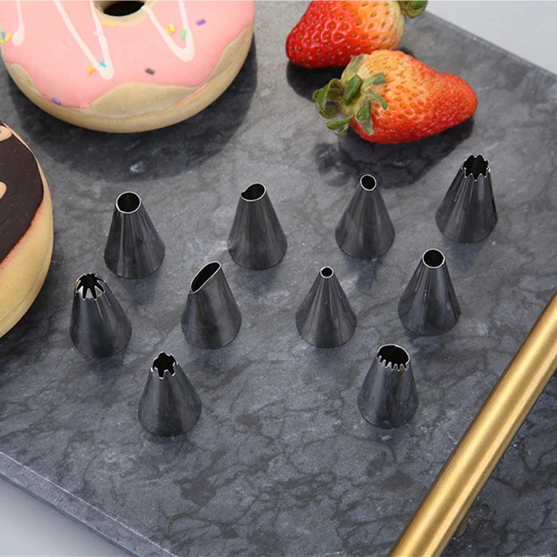 Afralia™ Stainless Steel Cake Decorating Nozzles - Kitchen Baking Gadget