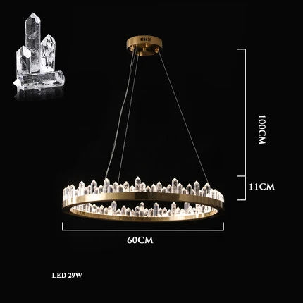 Afralia™ Dimmalbe LED Crystal High Ceiling Chandelier for Living Room