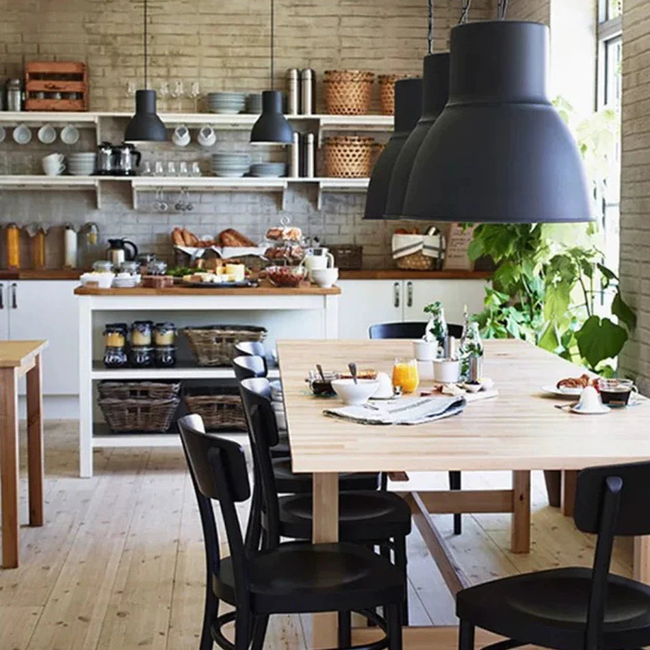 Afralia™ Retro Metal Round Led Pendant Light Fixture for Cafe Bar Restaurant Home Decor