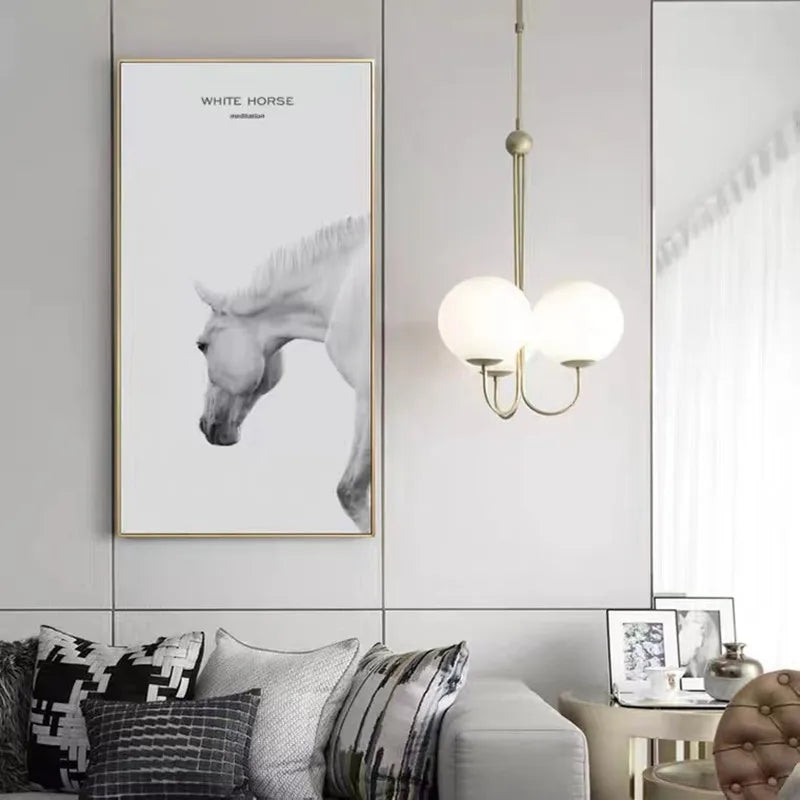 Afralia™ Nordic Glass Ball Pendant Lights Elegant Metal Pipe Angle Pendant Light