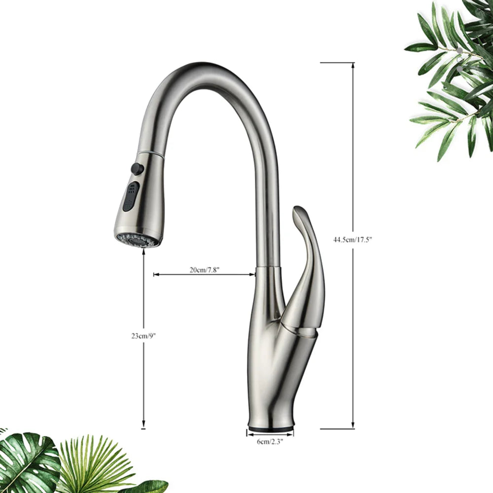 Afralia™ Matte Black/Chrome Sensor Kitchen Faucet with Pull-Out Spout and Dual Water Modes