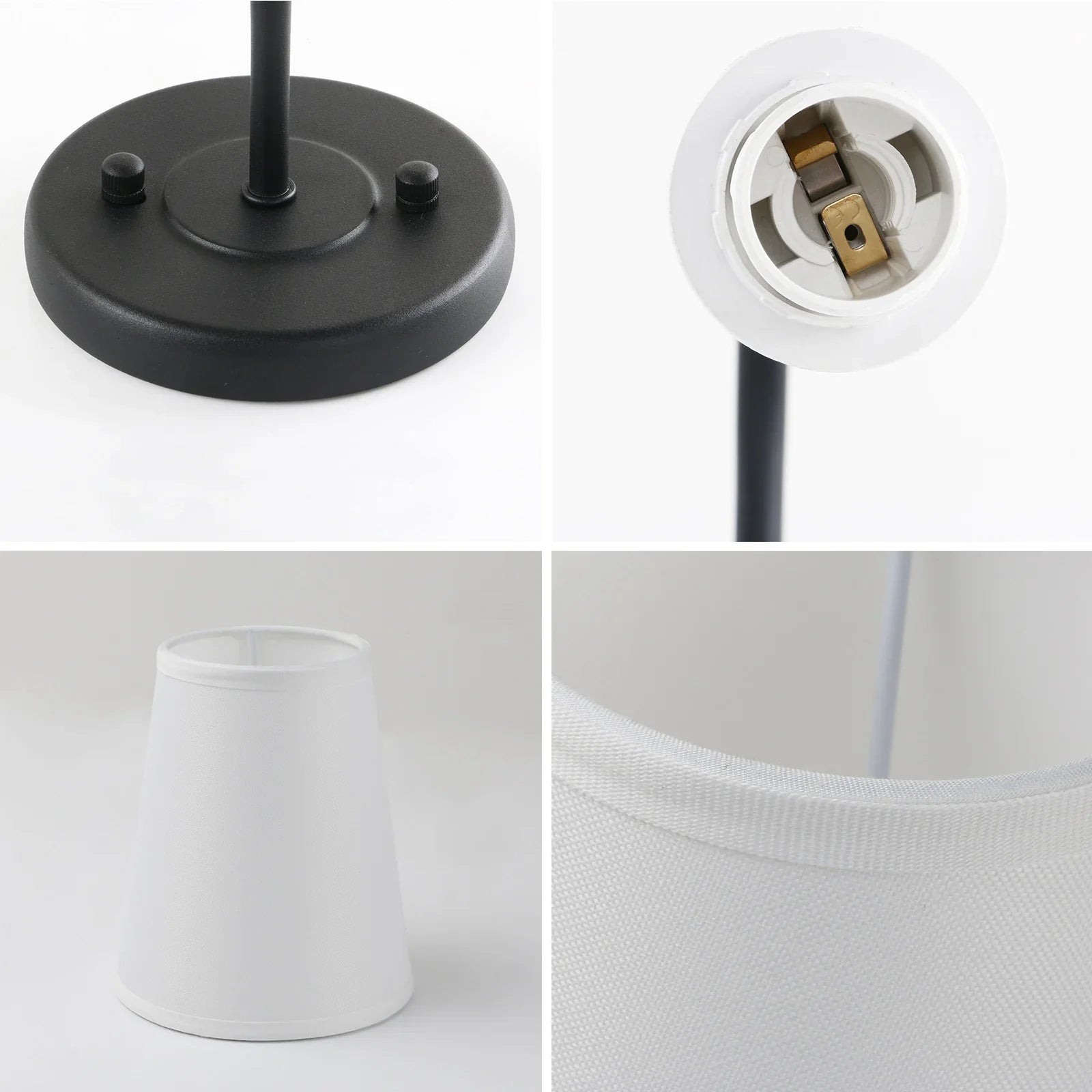 Afralia™ Flared Funnel White Fabric Shade Wall Light: Classic Country Industrial Design