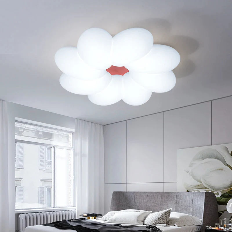 Afralia™ Nordic Cloud Flower LED Ceiling Study Lamp for Girls and Children's Room