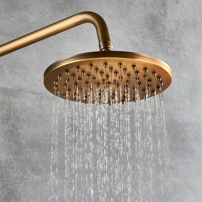 Afralia™ Brass Shower Set with 8" Rainfall Head, Wall Mounted Bathtub Faucet