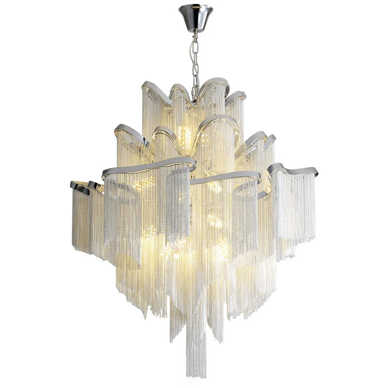 Afralia™ Retro Vintage LED Aluminum Chandelier Lighting in Gold Chrome Silver