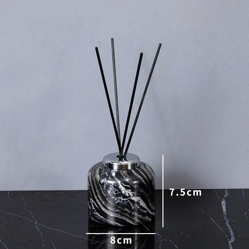 Afralia™ Ancient Wood Grain Marble Bathroom Set with Luxury Accessories