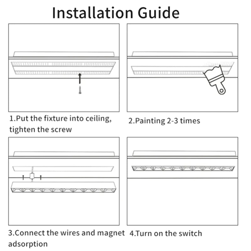 Afralia™ Led Magnetic Downlight: Modern, Recessed, 90Ra, Indoor Ceiling Linear Grille Spot Lighting