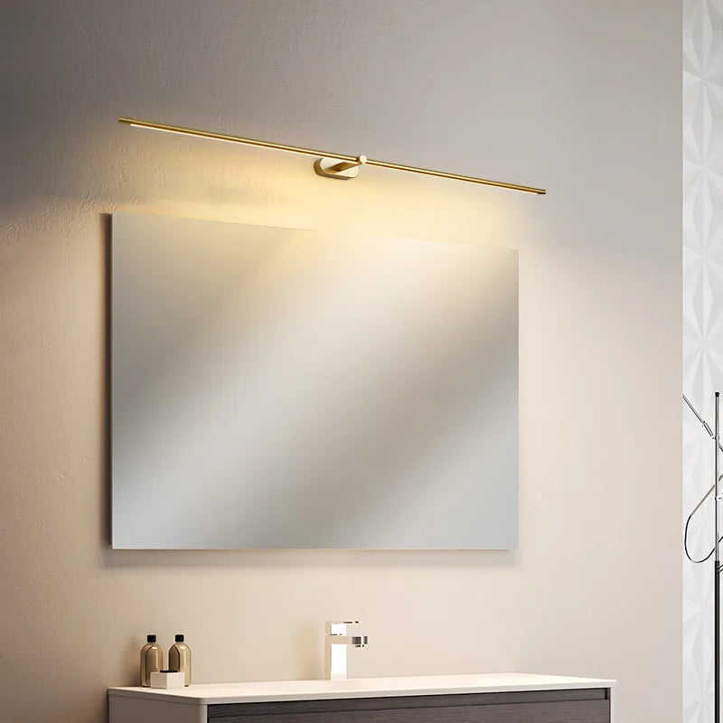 Afralia™ Black/Gold/White LED Mirror Light for Modern Bathroom Wall Fixtures