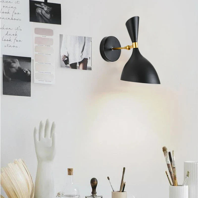 Afralia™ Black White Nordic Wall Lamps with Switch, Modern Industrial Decor Light for Living Room