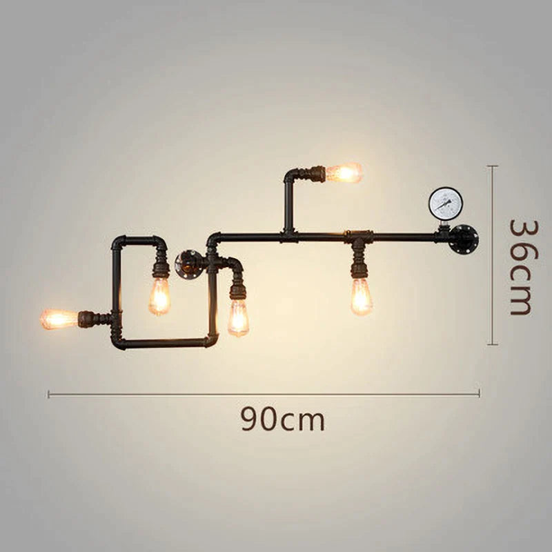 Afralia™ Light Water Pipe Wall Sconce with Remote Control for Modern Nordic Industrial Decor