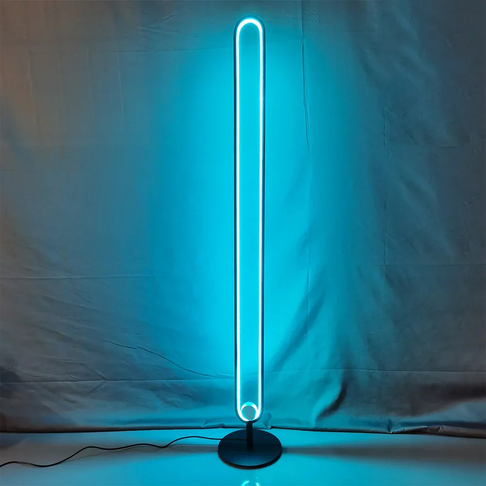 Afralia™ RGB LED Floor Lamp with Remote Control - Modern Minimalist Standing Light