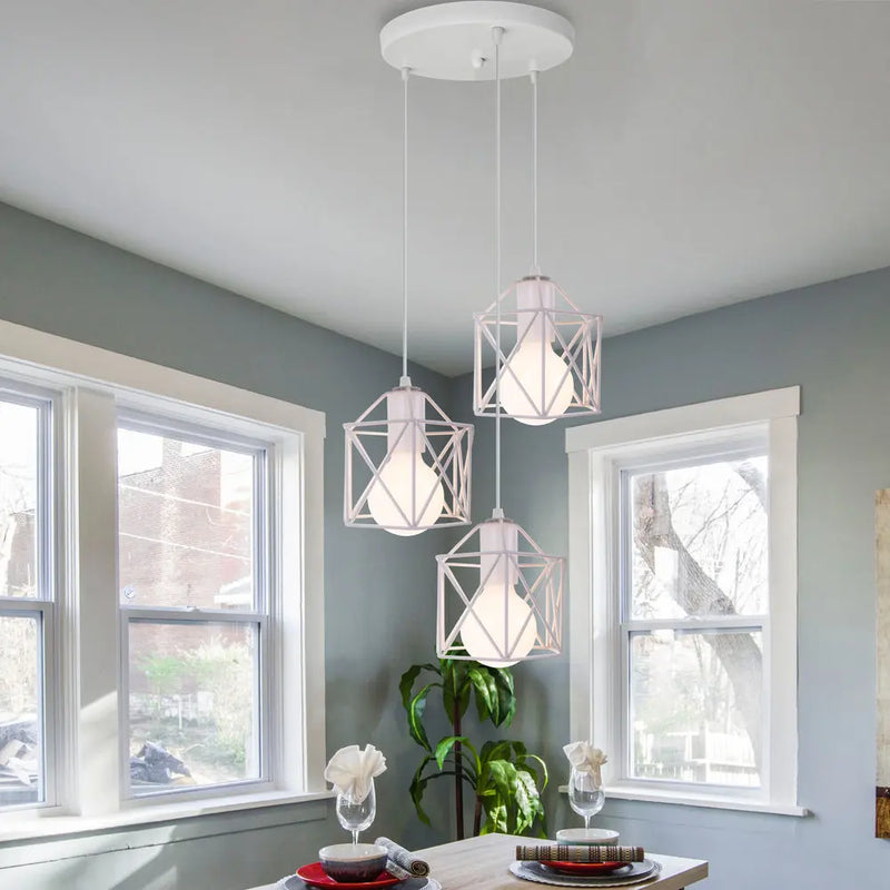 Afralia™ Iron Cage Pendant Lights | Modern Ceiling Chandelier for Living Room & Kitchen