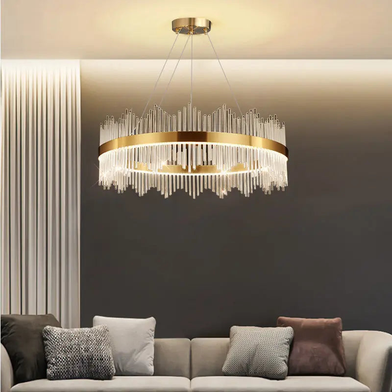 Afralia™ Crystal Chandelier Pendant Light Modern Luxury Dining Room Bedroom Lamp