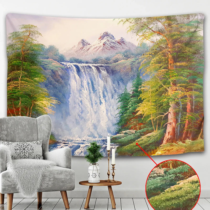 Afralia™ Forest Print Large Tapestry Boho Wall Hanging Bedroom Decor