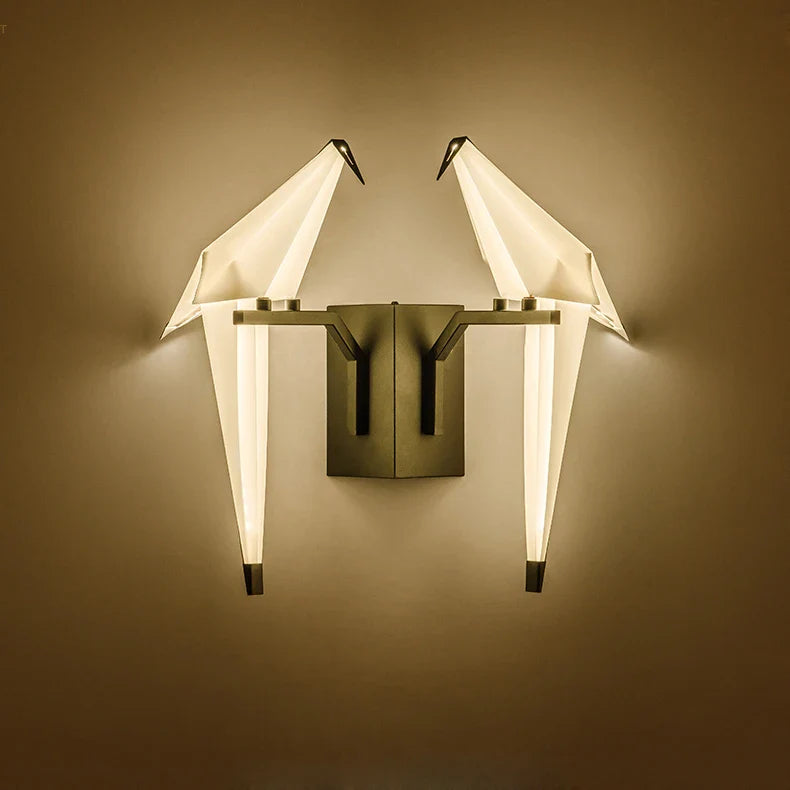 Afralia™ Love Bird LED Wall Sconce Iron Acryl Wall Light for Bedroom Corridor