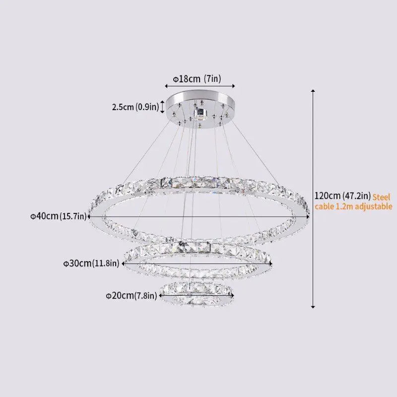 Afralia™ Crystal LED Ring Pendant Chandelier for Modern Living Dining Room Décor