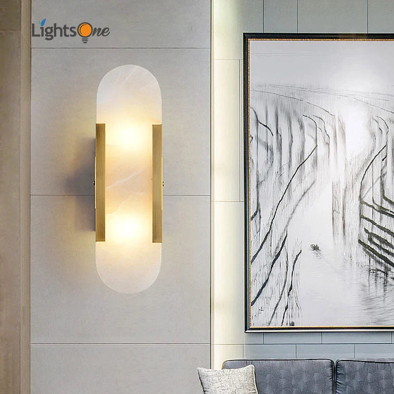 Afralia™ Marble Wall Light for Living Room Bedroom Study - Designer Elegant Lighting