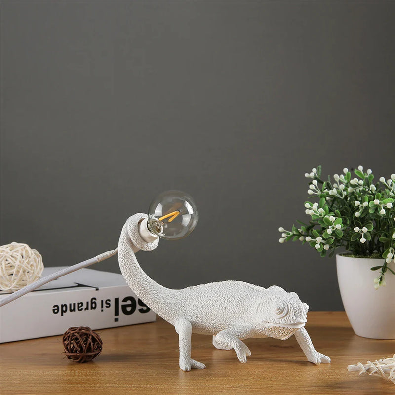 Afralia™ Chameleon LED Resin Night Light – Modern, Cute, Nordic Lizard Table Lamp