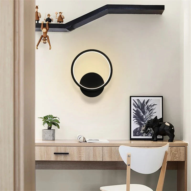 Afralia™ Nordic Black & White Wall Light: Creative Indoor Decor LED Bedside Lamp