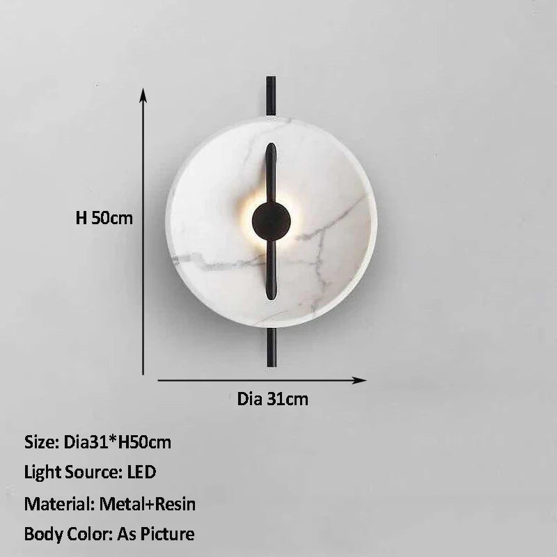 Afralia™ Marble Wall Lamp: Elegant LED Sconce for Bedroom, Living Room, or Hotel