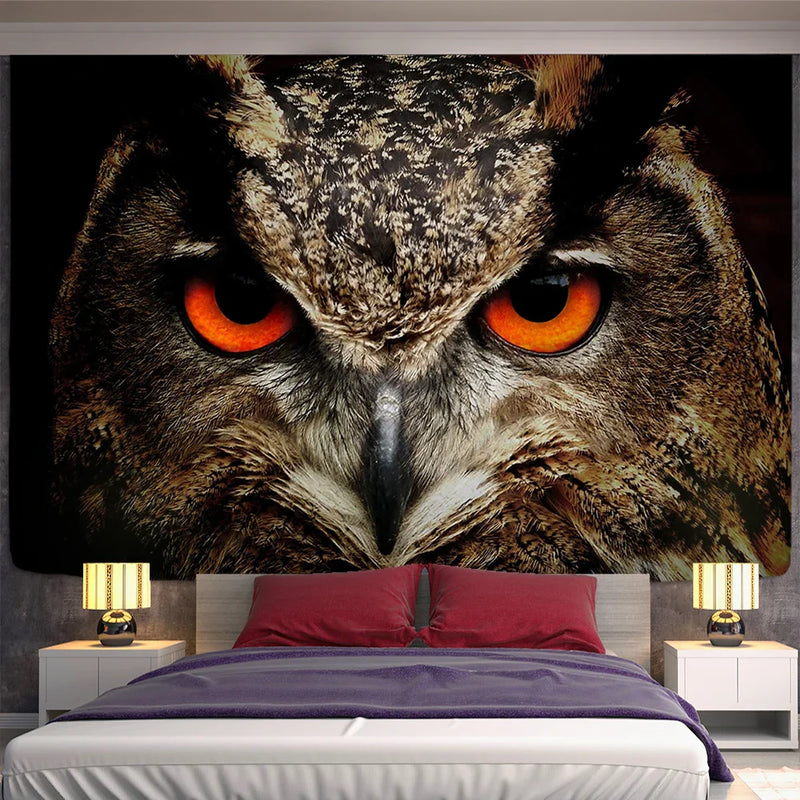 Afralia™ Colorful Owl Tapestry Wall Hanging for Boho Home Decor