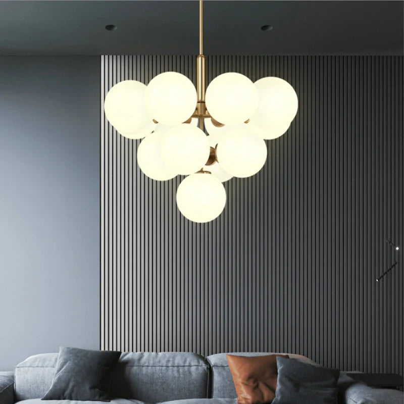 Afralia™ Nordic Glass Ball LED Pendant Light Fixture for Modern Home Decor