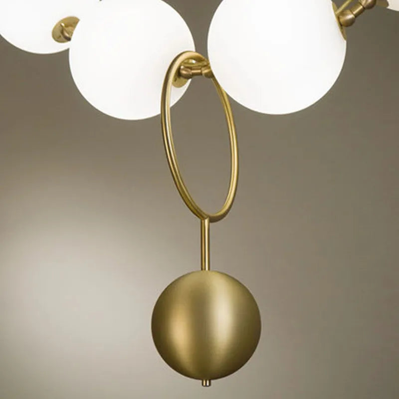 Afralia™ Glass Ball Chandelier: Modern LED Dining Table Lighting for Living Room, Bedroom, Villa.