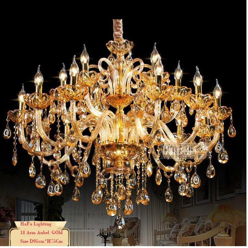 Afralia™ Luxury Crystal Chandelier - Modern 30 Lights Home Decor Elegant Design