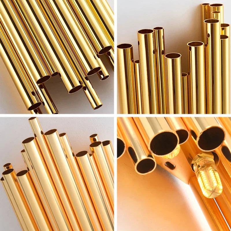 Afralia™ Gold LED Wall Lamp for Modern Minimalist Living Room, Bedroom, Study - Indoor Light Fixtures