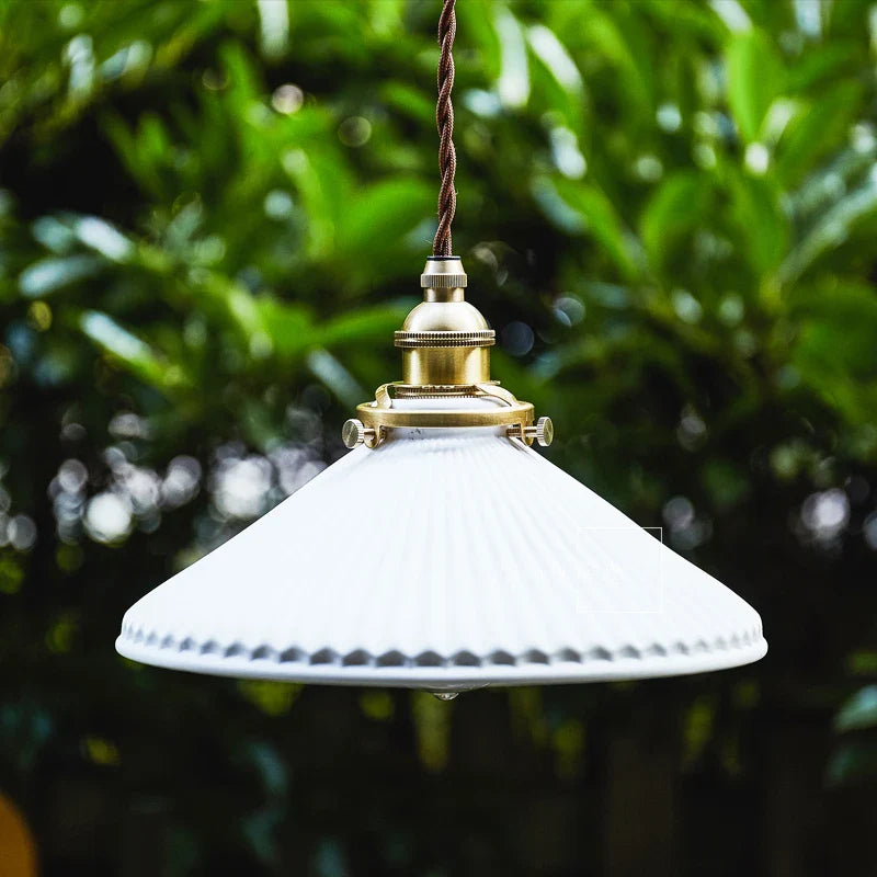 Afralia™ Ceramic Brass Pendant Lights | Nordic Japanese Style LED Hanging Lamp
