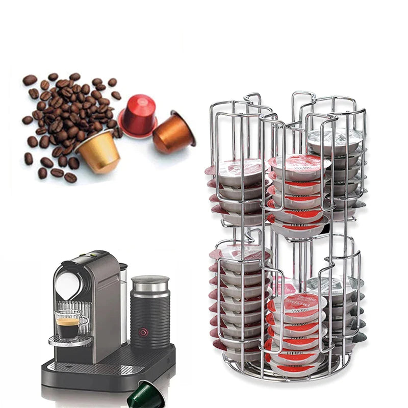 Afralia™ Coffee Capsules Organizer Stand for 64 Pods