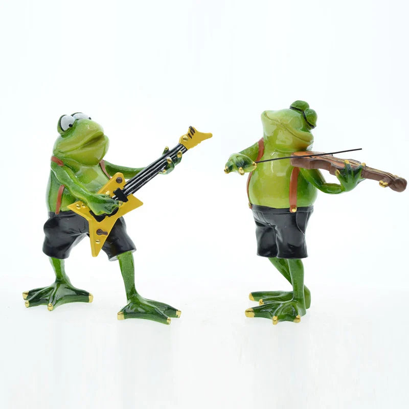 Afralia™ Frog Band Figurine: Modern Nordic Home Decor for Music Lovers