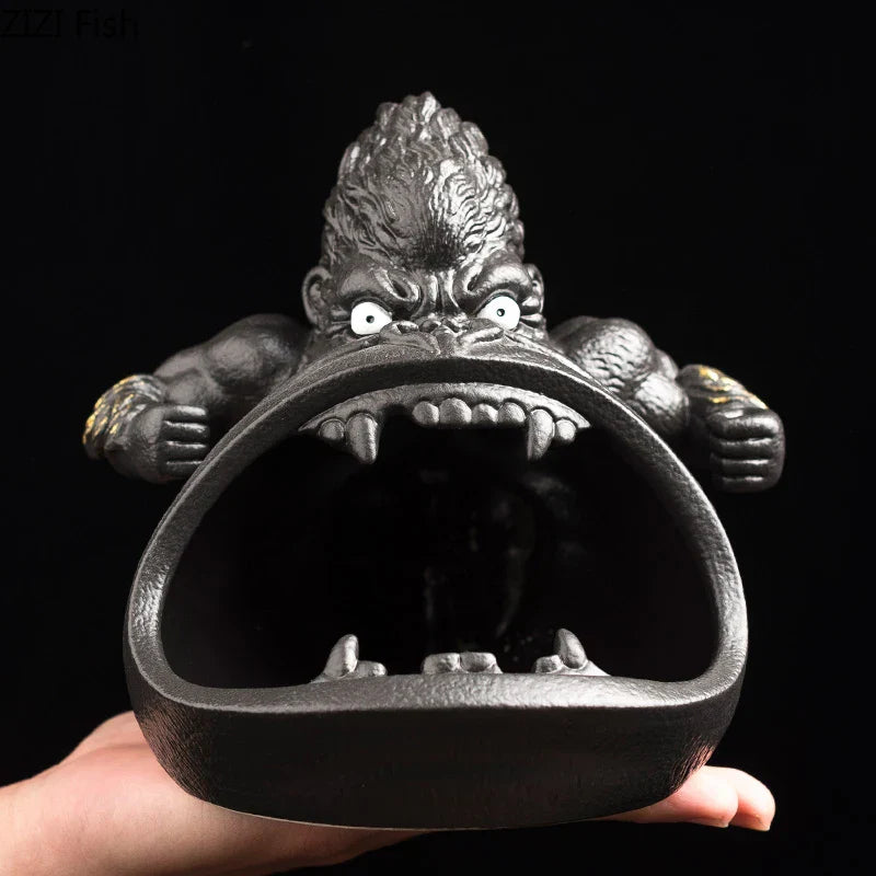 Afralia™ Gorilla Ceramic Ashtray: Cartoon Animal Decor & Gift