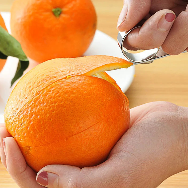 Afralia™ Citrus Peeler: Stainless Steel Finger Type Orange Lemon Remover Slicer Kitchen Gadget