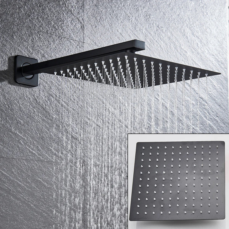 Afralia™ Black Shower Set with Handshower and Rotate Bath Spout