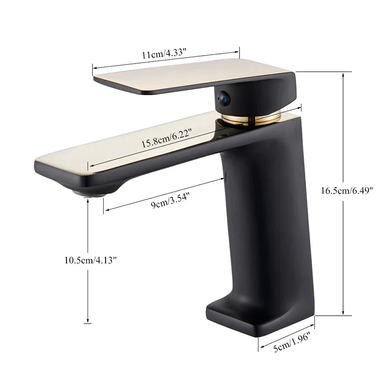 Afralia™ Black Basin Mixer Tap Vessel Sink Faucet Hot Cold Water Luxury