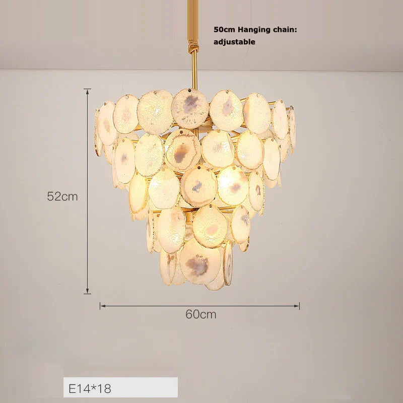 Afralia™ Agate Designer LED Chandelier for Foyer & Dining Room