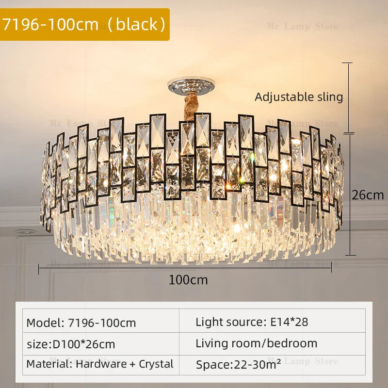 Afralia™ Crystal Chandelier: Modern Luxury Lighting for Living Room, Bedroom, Kitchen